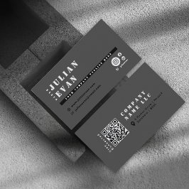 ソーシャルメディモダンアオールブラックはっきりしたタイポグラフィ 名刺