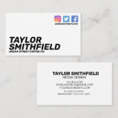 ソーシャルメディモダンアシンプルの名刺 名刺 (正面/裏面)