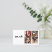 ソーシャルメディモダンアネットワークフォトカードQRコード 名刺 (スタンド正面)