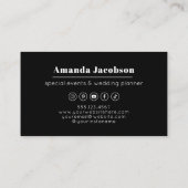 ソーシャルメディモダンアブラックエレガントプロフェッショナル 名刺 (裏面)