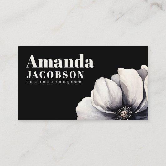 ソーシャルメディモダンアブラックエレガントプロフェッショナル 名刺 (正面)
