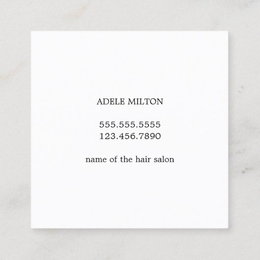 ソーシャルメディモダンアミニマル美容師 スクエア名刺 (裏面)