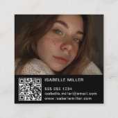 ソーシャルメディモダンアロゴ写真QRコード スクエア名刺 (裏面)