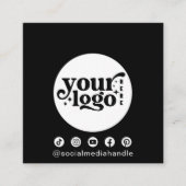 ソーシャルメディモダンアロゴ写真QRコード スクエア名刺 (正面)