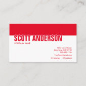 ソーシャルメディモダンア赤と白 名刺 (正面)