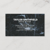 ソーシャルメディモダンア黒大理石名刺 名刺 (裏面)