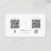 ソーシャルメディモダンアConnect with us白黒 名刺 (正面)