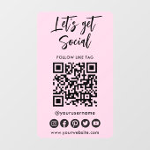 ソーシャルメディモダンアQRコードがUs Pinkに接続 ウィンドウサイン (シート)