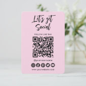 ソーシャルメディモダンアQRコードがUs Pink Bと接続 招待状 (スタンド正面)