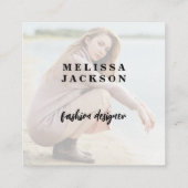 ソーシャルメディモダンアQRコードのカスタム写真 スクエア名刺 (裏面)