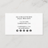 ソーシャルメディユニークアアイコンのスクリプミニマルトBWイメージ 名刺 (裏面)