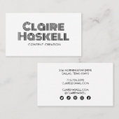 ソーシャルメディユニークアアイコンのスクリプミニマルトBWイメージ 名刺 (正面/裏面)