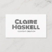 ソーシャルメディユニークアアイコンのスクリプミニマルトBWイメージ 名刺 (正面)