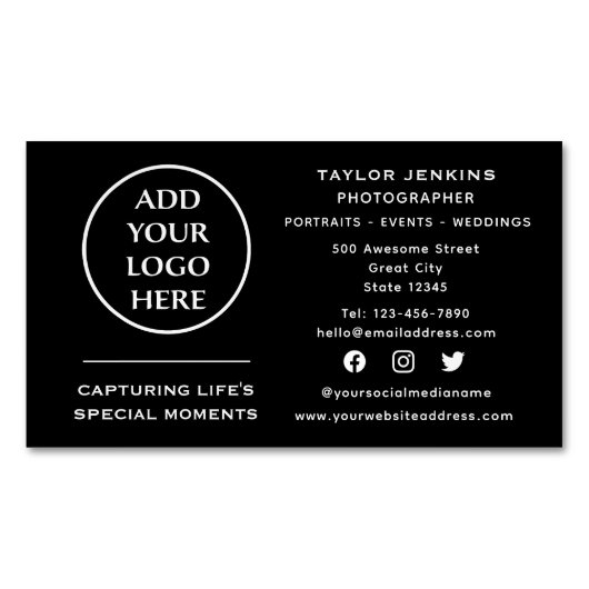 ソーシャルメディ企業のアプロフェッショナル会社ロゴ マグネット名刺 (正面)