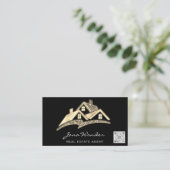 ソーシャルメディ実在アロゴEstate Agent Photo Black 名刺 (スタンド正面)