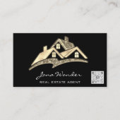 ソーシャルメディ実在アロゴEstate Agent Photo Black 名刺 (正面)