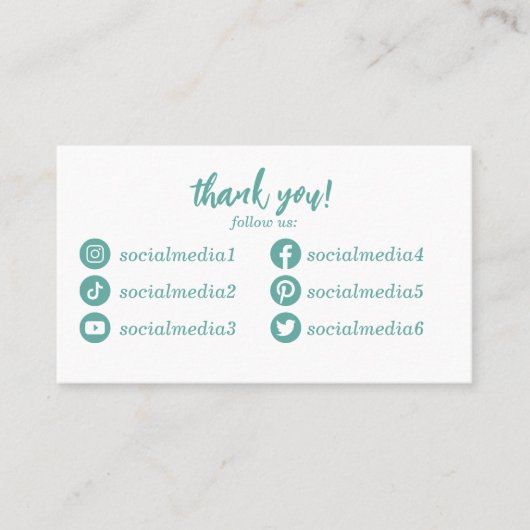 ソーシャルメディ後を追アで私たちをありがとう 名刺 (正面)