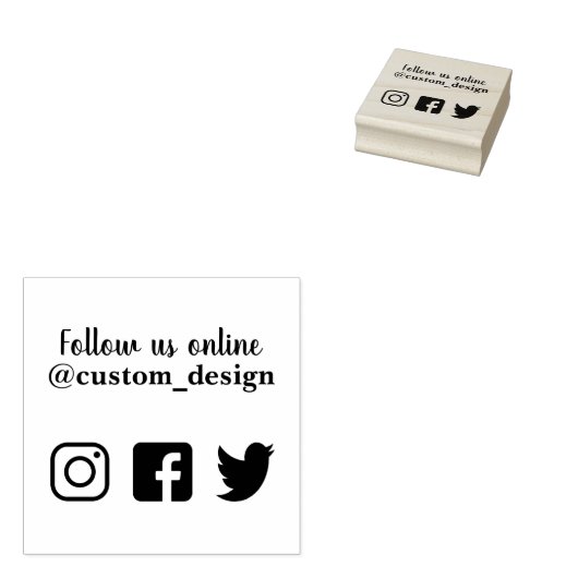 ソーシャルメディ後を追アのゴム印を押して私たち ラバースタンプ (押印)