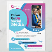 ソーシャルメディ後を追アフライヤーで私たち (正面/裏面)