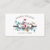 ソーシャルメディ素朴アアイコンパティシエ転がシェフのピン 名刺 (正面)