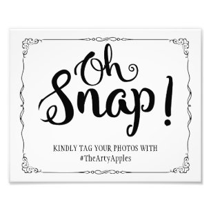 ソーシャルメディ結婚アのサインのハッシュタグoh snap フォトプリント           
