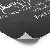 ソーシャルメディ結婚アのハッシュタグのサインpeonyバラのサイン ポスター (角)