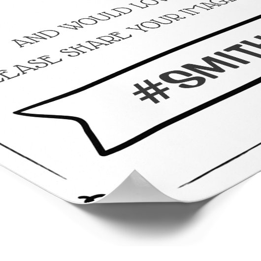 ソーシャルメディ結婚アのハッシュタグ記号フォトブート ポスター (角)