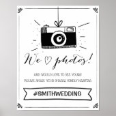 ソーシャルメディ結婚アのハッシュタグ記号フォトブート ポスター (正面)
