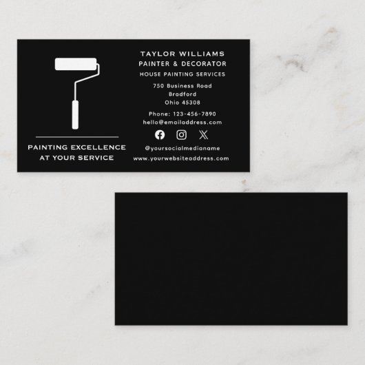 ソーシャルメディ絵を描アローラーハ絵を描ウスのサービス 名刺 (正面/裏面)