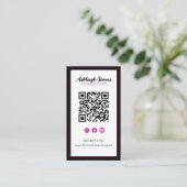 ソーシャルメディ縁どアで厚い接続Pink QR 名刺 (スタンド正面)