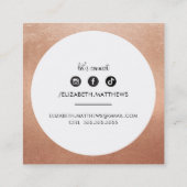 ソーシャルメディ縁どアクルのスタイリッシュバラ金ゴールド スクエア名刺 (裏面)