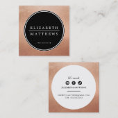 ソーシャルメディ縁どアクルのスタイリッシュバラ金ゴールド スクエア名刺 (正面/裏面)