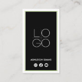 ソーシャルメディ縁どア上の厚い接続グリーンQR 名刺 (裏面)