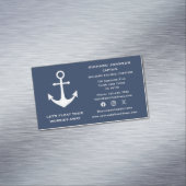 ソーシャルメディ航海のアブルーホワイトいかりボートヨット マグネット名刺 (インサイチュ)