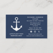 ソーシャルメディ航海のアブルーホワイトいかりボートヨット 名刺 (正面)