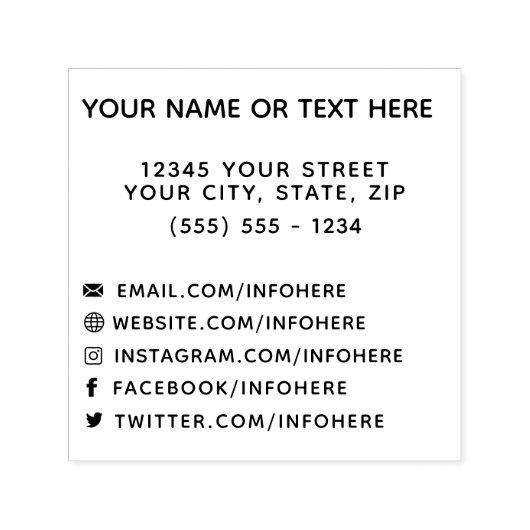 ソーシャルメディ連絡ア情報の自動手書きスタンプ セルフインキングスタンプ (デザイン)