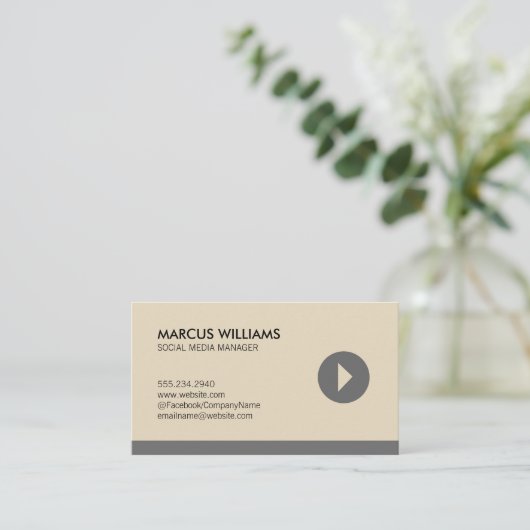 ソーシャルメディ遊アマネージャのアイコン（灰色） 名刺 (スタンド正面)