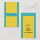 ソーシャルメディ鮮やかアカラーブロックイエローターコイズ 名刺 (正面/裏面)