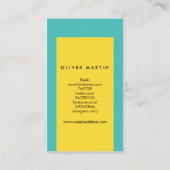 ソーシャルメディ鮮やかアカラーブロックイエローターコイズ 名刺 (裏面)