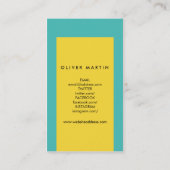 ソーシャルメディ鮮やかアカラーブロックイエローターコイズ 名刺 (裏面)