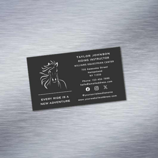 ソーシャルメデウマ科のィア馬調馬獣医 マグネット名刺 (インサイチュ)