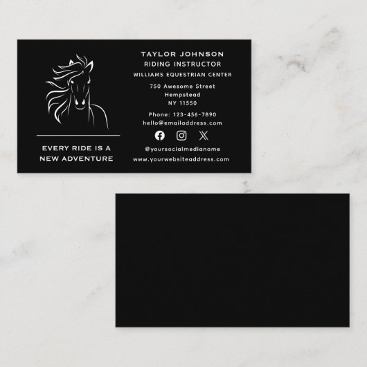 ソーシャルメデウマ科のィア馬調馬獣医 名刺 (正面/裏面)