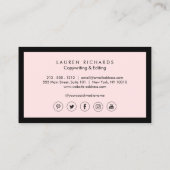 ソーシャルメデクラシックィア付きルクスブラック&ピンク 名刺 (裏面)