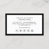 ソーシャルメデクラシックィア付きルクセンブラック&ホワイト 名刺 (裏面)