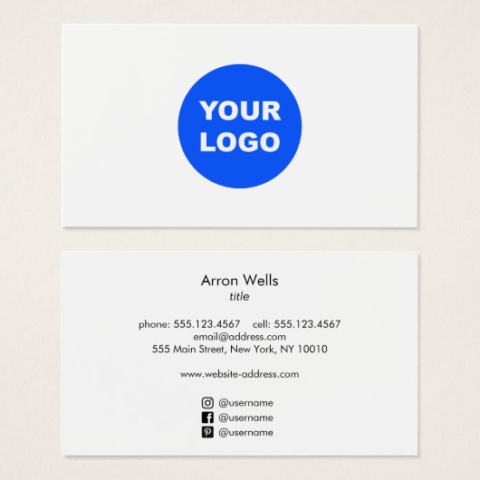 ソーシャルメデシンプルィアアイコンでロゴを追加する (正面&裏面)