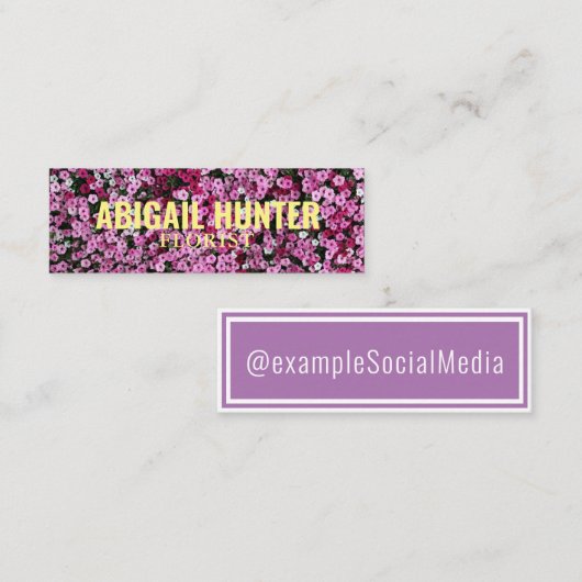 ソーシャルメデパーソナライズされたィア「花を咲かせる」 スキニー名刺 (正面/裏面)