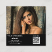 ソーシャルメモダンディアでロゴの写真のQRコードを追加 スクエア名刺 (裏面)