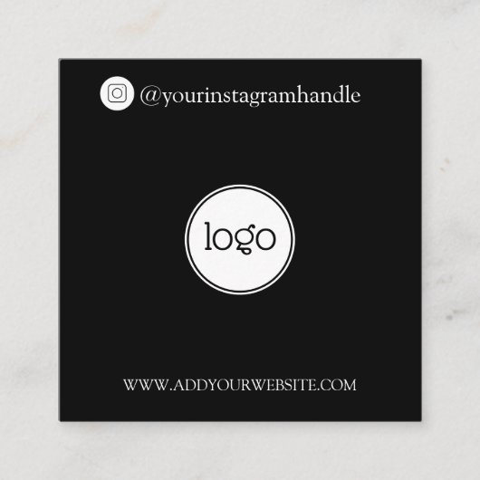 ソーシャルメモダンディアでロゴの写真のQRコードを追加 スクエア名刺 (正面)