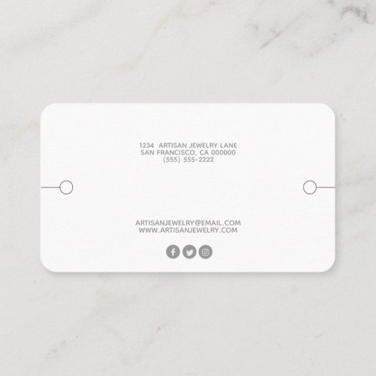 ソーシャルモダンメディアでのブレスレットの展示 名刺 (裏面)