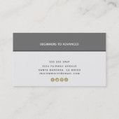 ソーシャルモダンメディアグレーのゴルフコーチ 名刺 (裏面)